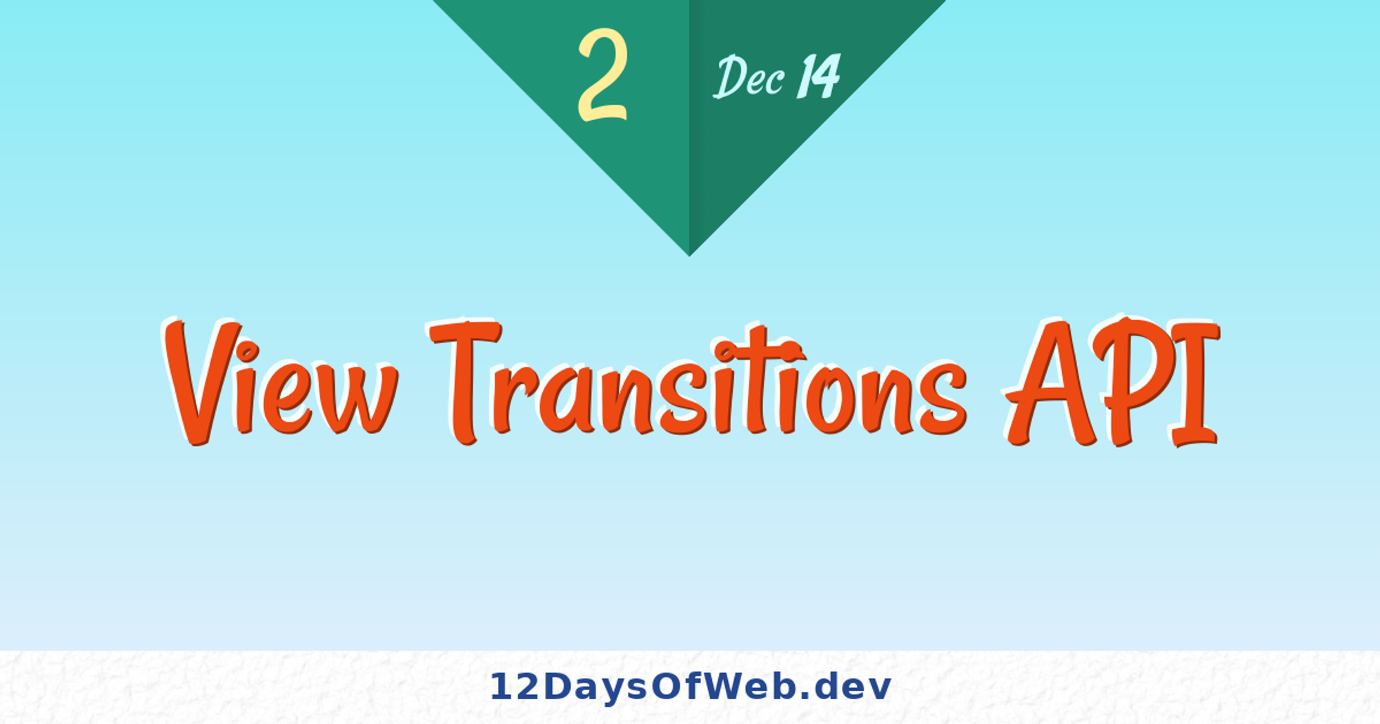 View Transitions API | 12 Days of Web