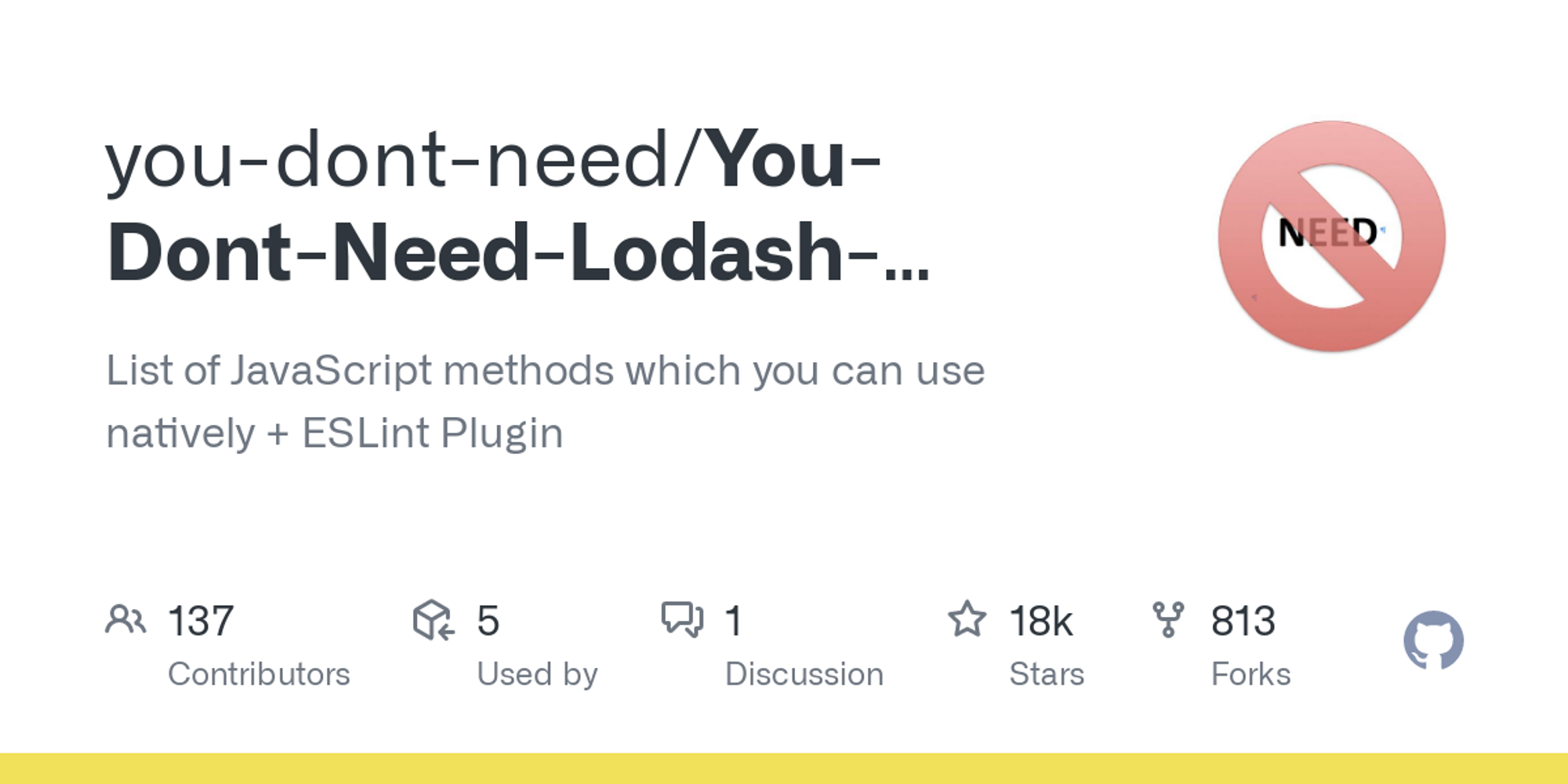 GitHub - you-dont-need/You-Dont-Need-Lodash-Underscore at dailydev